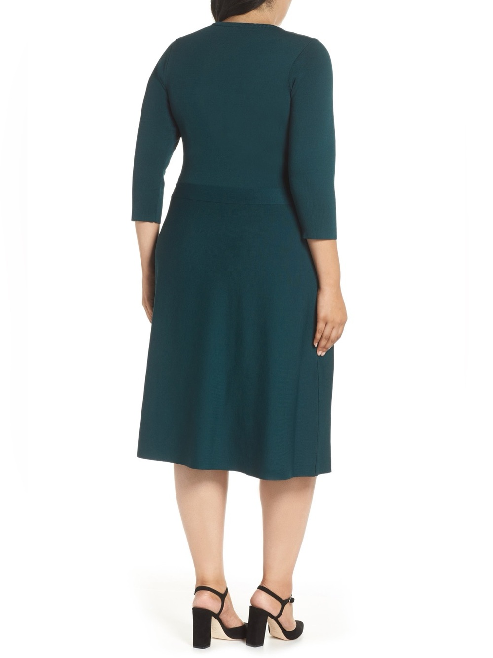 Eliza J Sweater Dress Sz 2XL Classic Tie-Waist Midi A-line Fit&Flare Holidays - Picture 2 of 8